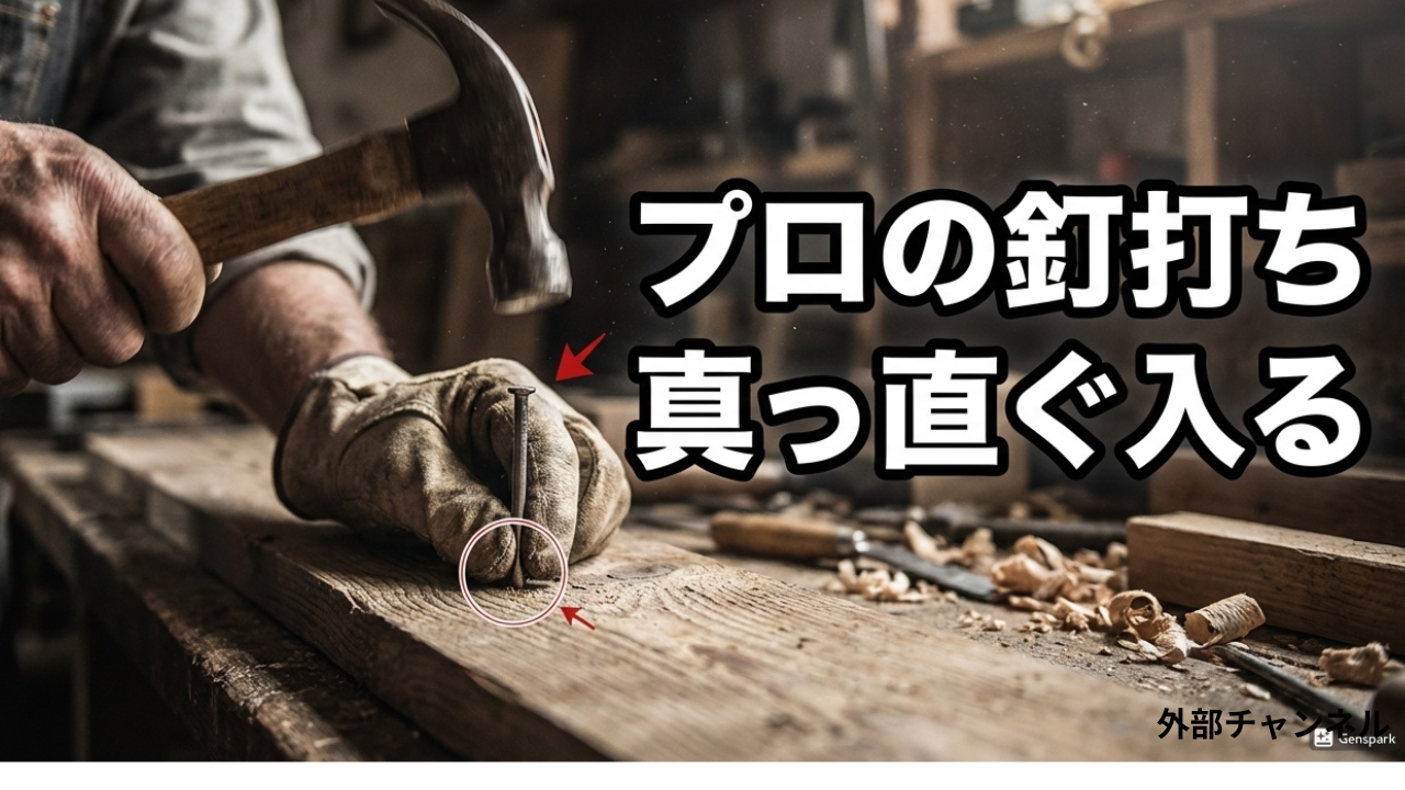 【釘の手打ち】古き良き技⁉︎釘は押し打ちで留める!在来工法の大工の手打ち【大工のテクニック】(外部チャンネル)