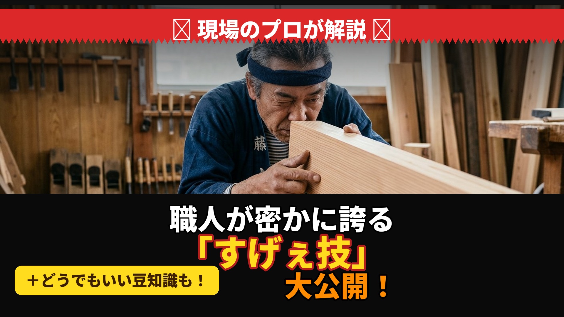 現場の職人が密かに誇る「すげぇ技」と「どうでもいい豆知識」大公開!