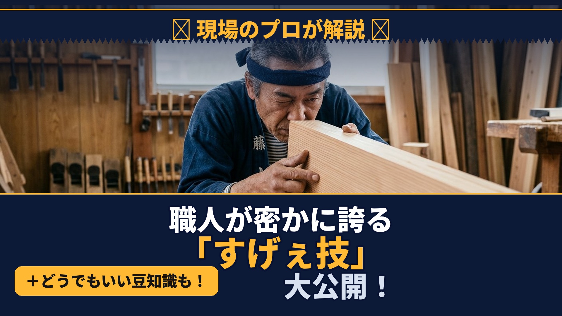 現場の職人が密かに誇る「すげぇ技」と「どうでもいい豆知識」大公開!